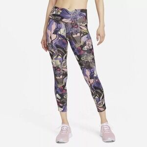Nike Epic Fast Tight Floral Running Leggings Zip Back Pocket Pants Size Medium